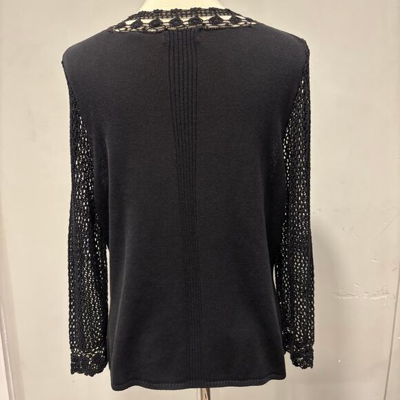 Whimsigoth, Bewitched Boho, witchy black lace sleeve top, size medium - Picture 7 of 8